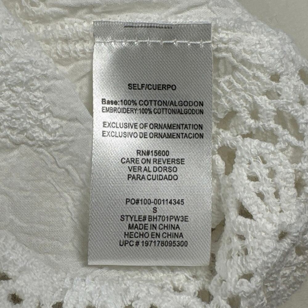 Democracy Embroidered Lace Top Women's S White Fairy Festival Boho - Picture 9 of 14